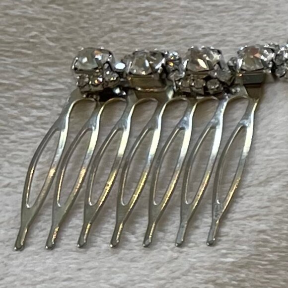 NWOT Silver Rhinestone Hair Vine Wedding Hair Band Combs - Picture 3 of 13